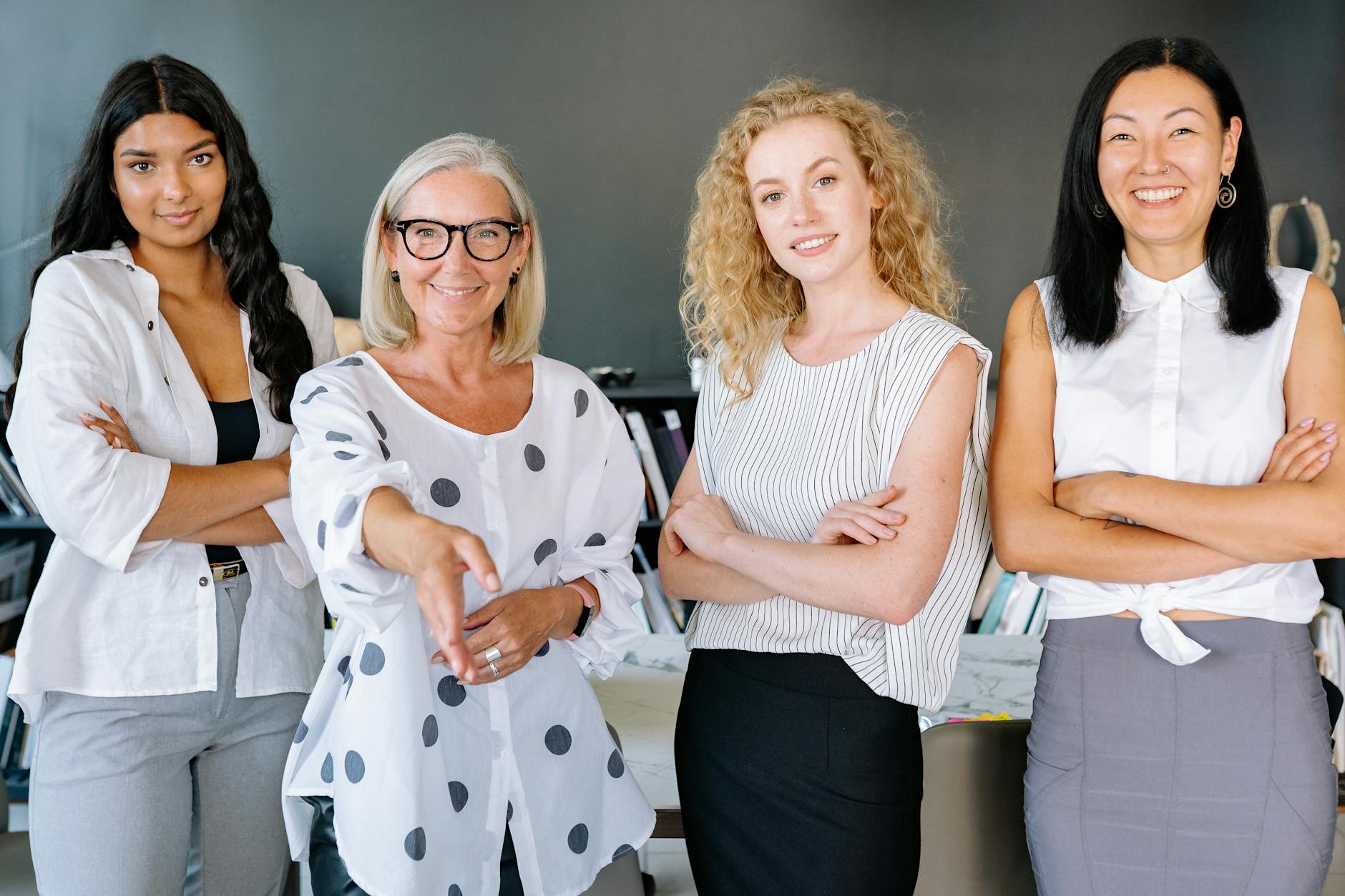 photo of business women smiling